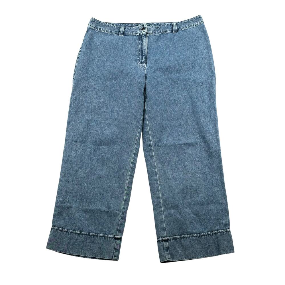 Casual‎ Corner Jeans Womens 12 Medium Wash Denim Cropped Straight Cotton Casual
